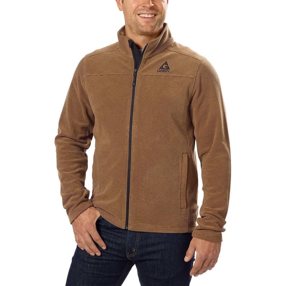 GERRY men’s mixed media polyester fleece  jacket, large
